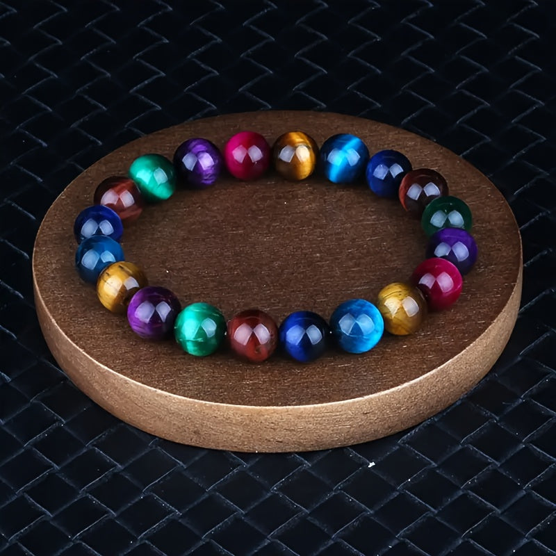 Luxurious Multicolor Tiger Eye Bracelet - Natural Stone Energy for Daily Wear & Gifting