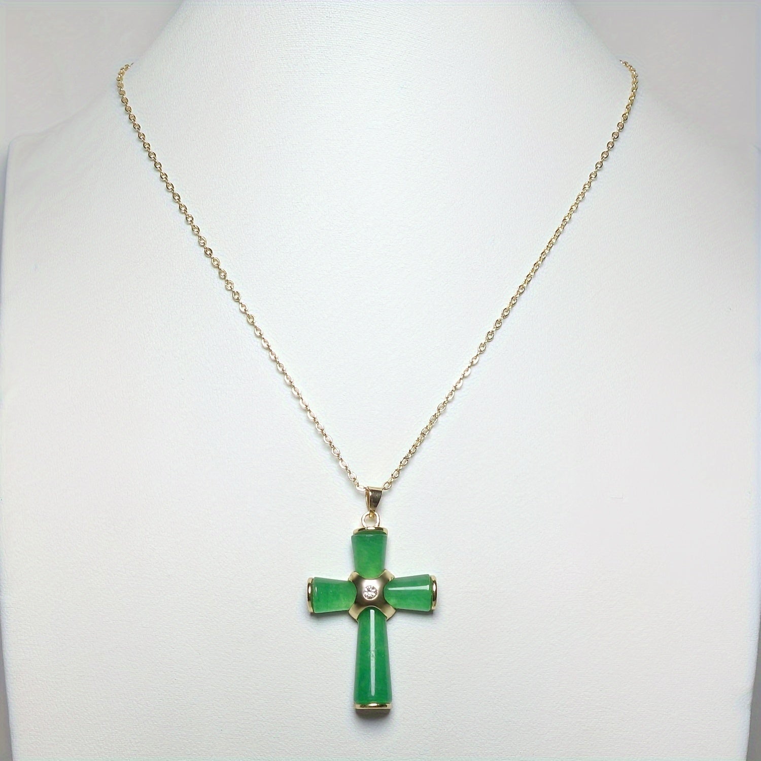 Bohemian Natural Stone Cross Pendant Necklace - Unplated Design for Beach Parties & Festive Gifts with Positive Energy