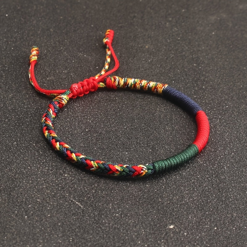 Colorful Handmade Braided Nylon Rope Bracelet - Fashion-Forward Friendship Wristband for Mindful Connections