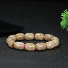 Vintage Natural Agate Beaded Bracelet for Grounding, Stability, and Emotional Balance