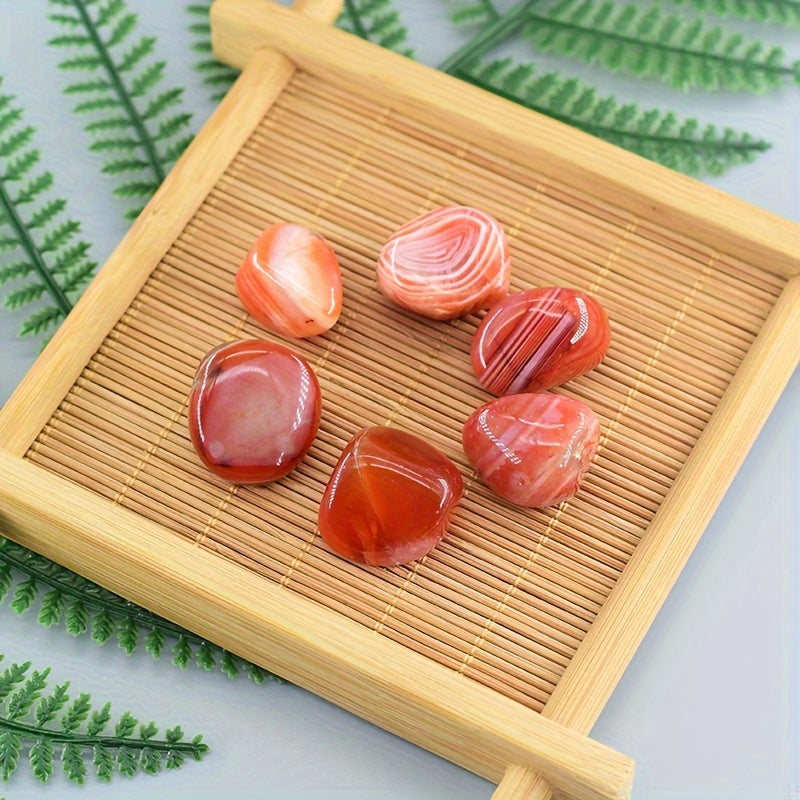 Red Striped Agate Bracelet - Natural Stone Energy for Daily Wear & Preppy Sporty Style