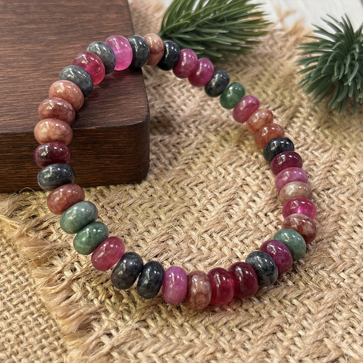 Handcrafted Multicolor Boho Bracelet for Inner Strength & Creativity - Natural Stone Energy Healing