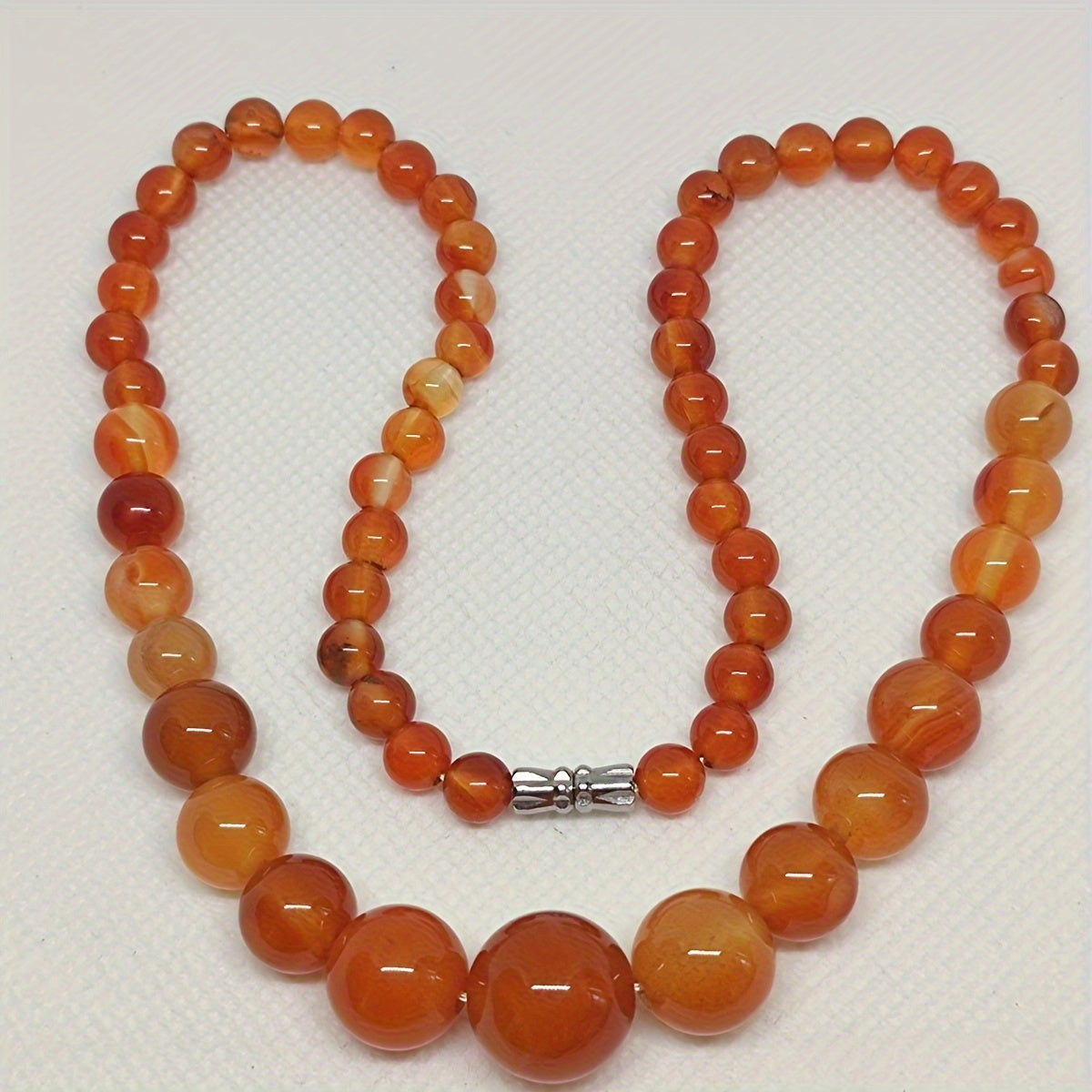 Simple Graduated India Agate & Mixed Agate Pendant Necklace — Natural Stone Bead Harmony, Spiritual Balance & Holistic Wellness Amulet