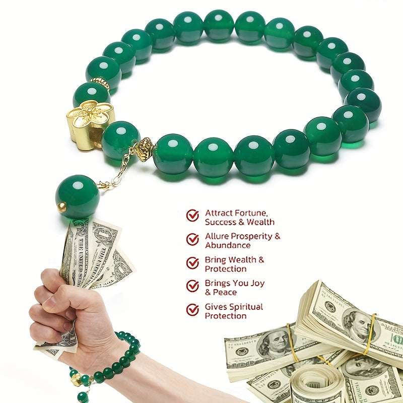 Elegant Natural Stone Agate Pendant Bracelet - Harmony & Grounding Energy