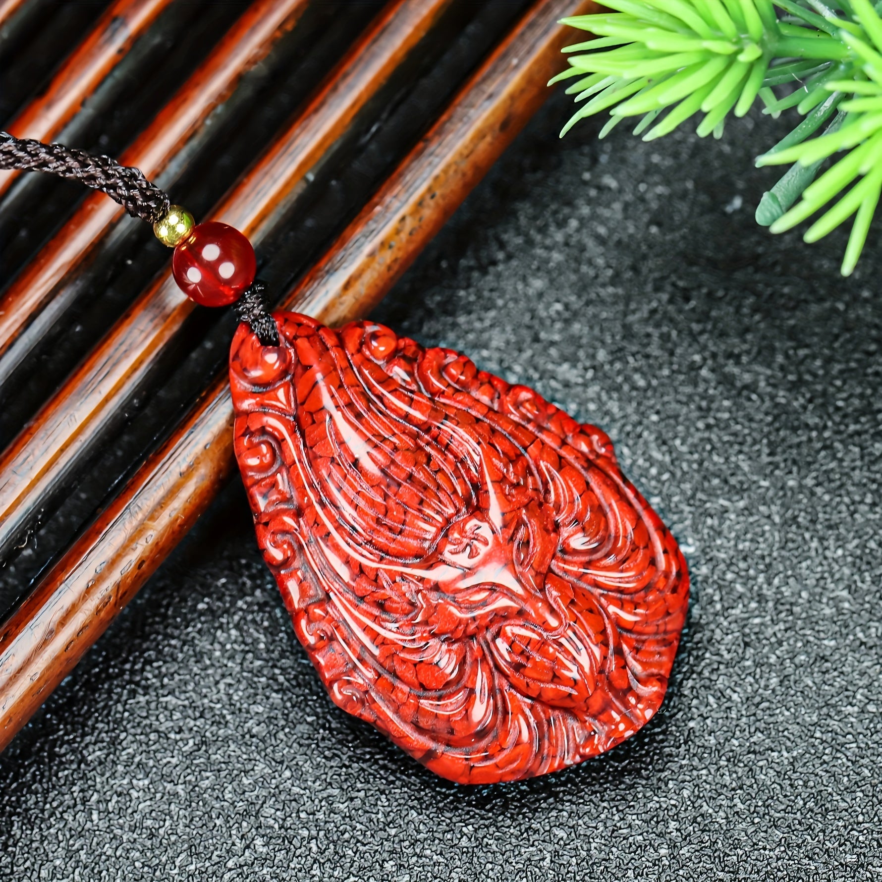 Nine-Tailed Fox Cinnabar Pendant – Protection, Passion & Mystical Guidance