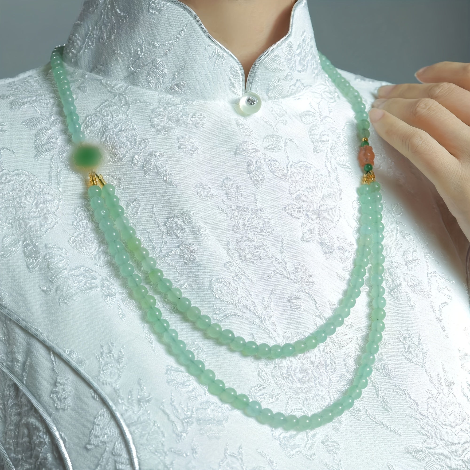 Natural Stone Beaded Necklace - Bohemian Harmony & Energy Balance for Daily Wear