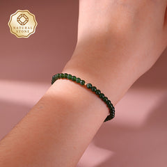 Deep Green Agate Elastic Bracelet - Natural Harmony & Love Energy Boost