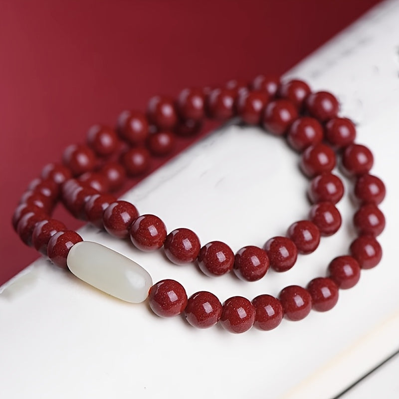 Cinnabar and Natural Stone Bracelet for Career