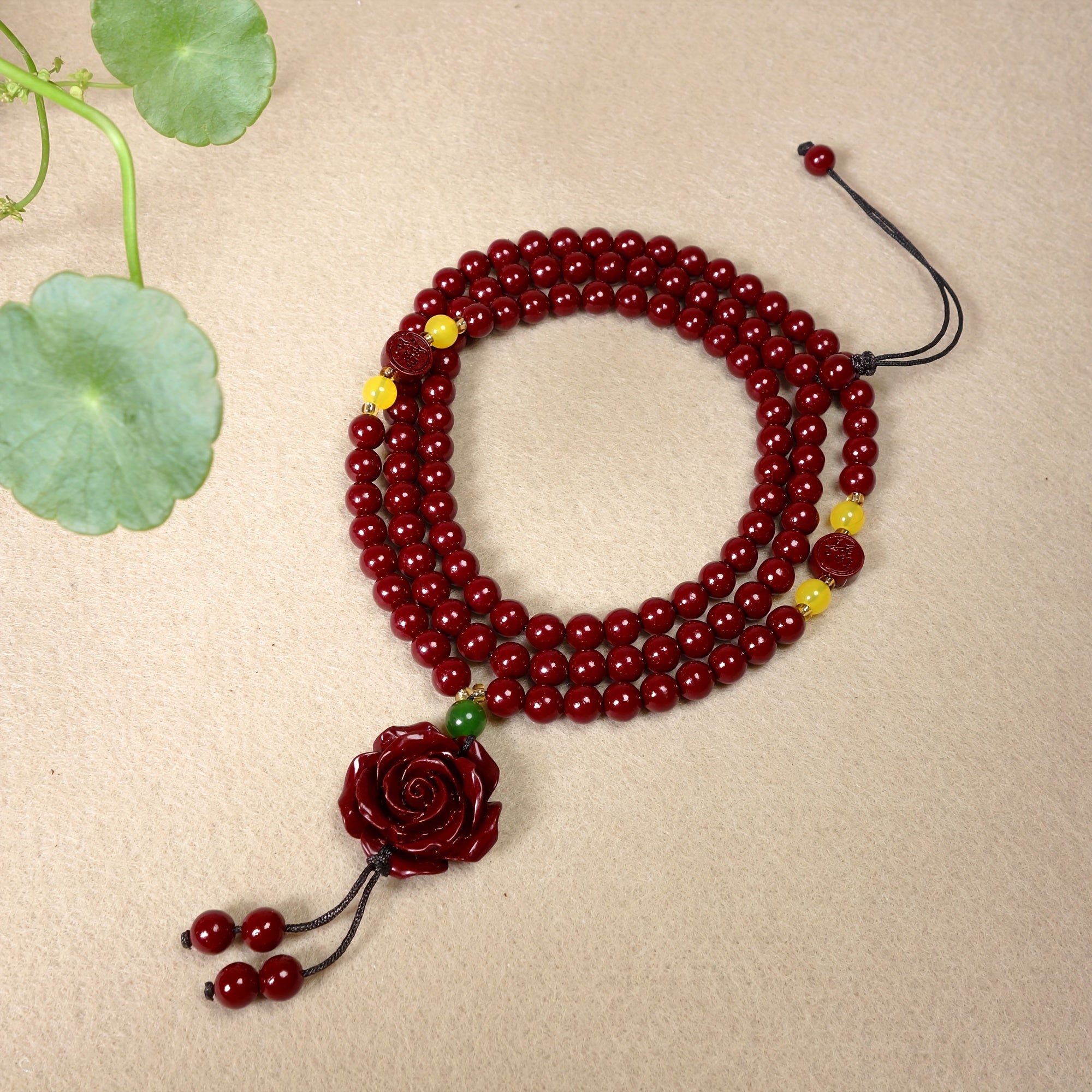 Cinnabar Rose Pendant Elegance