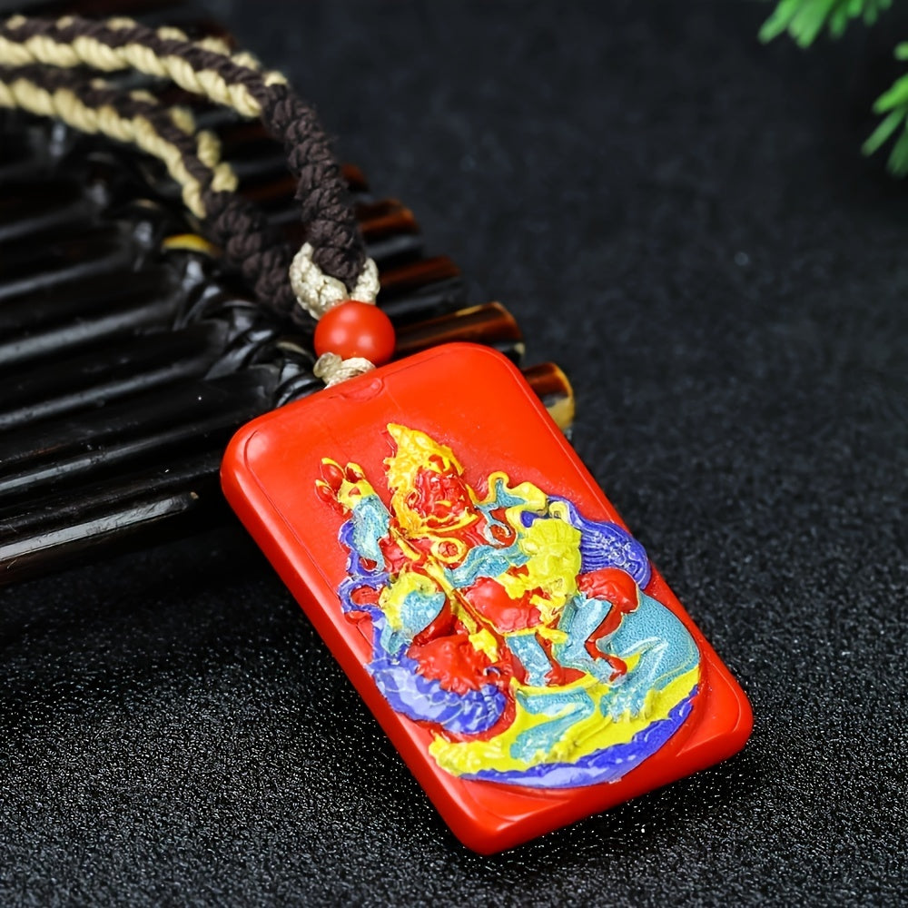 Cinnabar Stone Pixiu Pendant for Wealth Attraction Traditional Chinese Feng Shui Amulet for Good Fortune