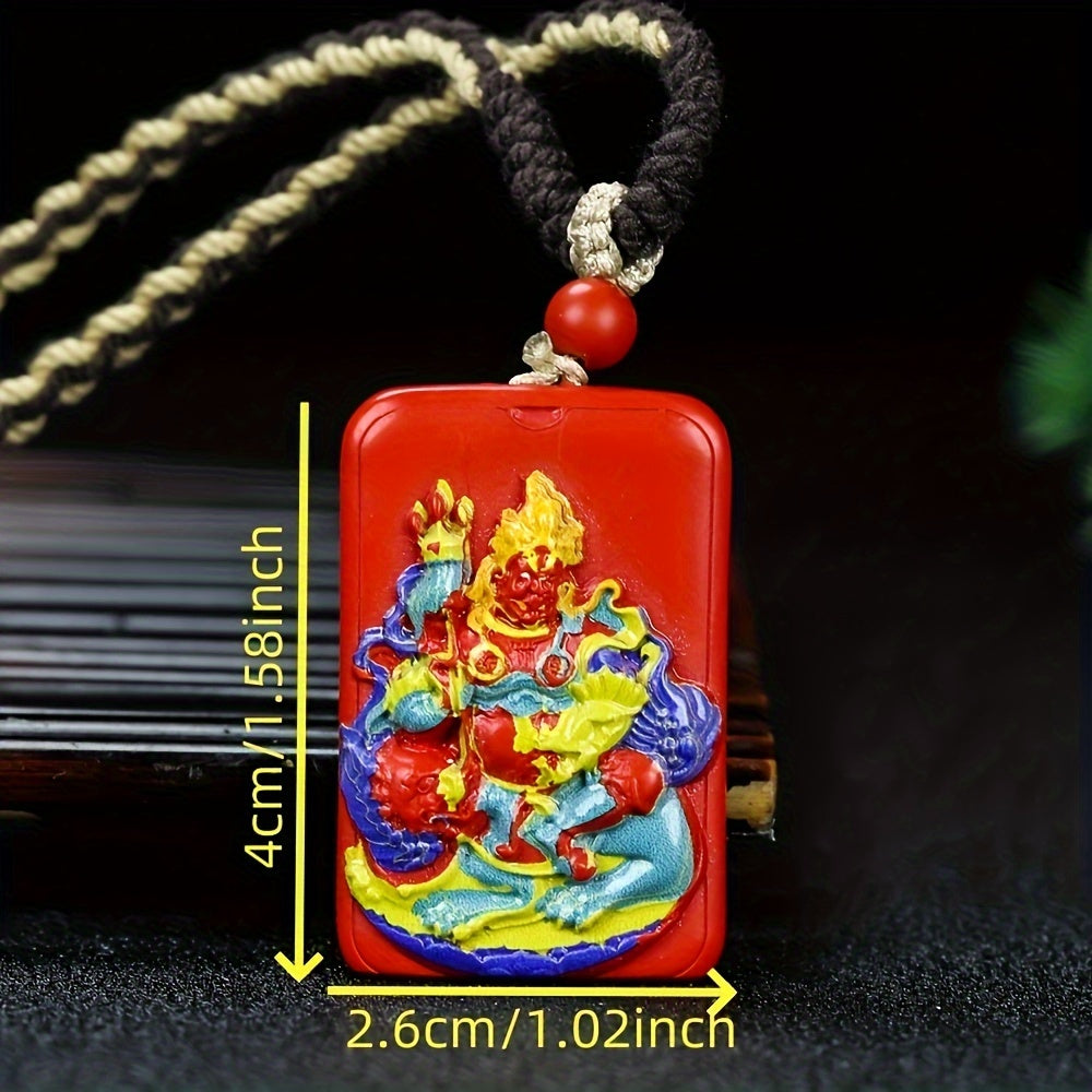 Cinnabar Stone Pixiu Pendant for Wealth Attraction Traditional Chinese Feng Shui Amulet for Good Fortune
