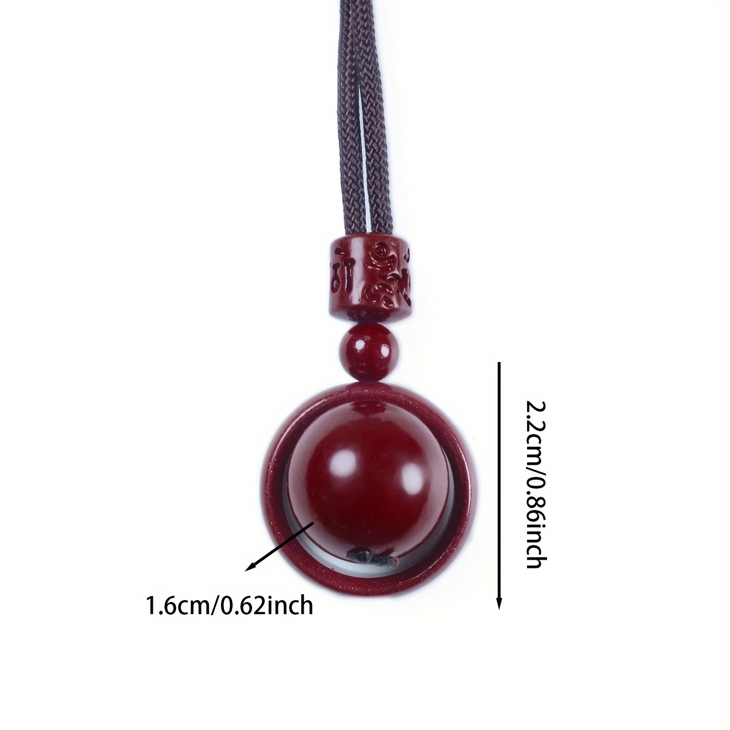 Cinnabar Transfer Wheel Pendant Necklace: Attract Wealth & Good Luck with Deep Red Energy