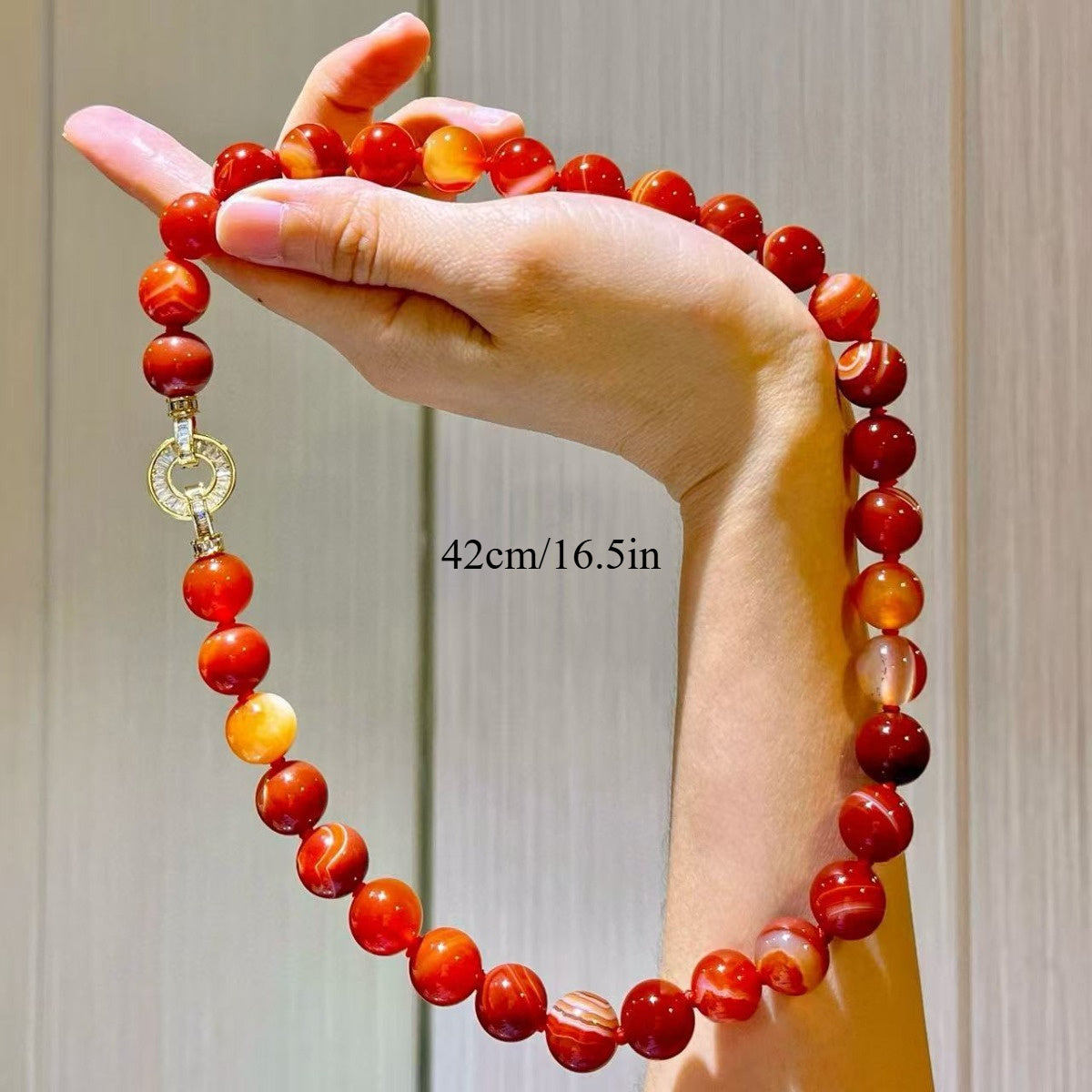 classic retro design red agate necklace Red Agate Necklace - Retro Design for Harmony & Protection