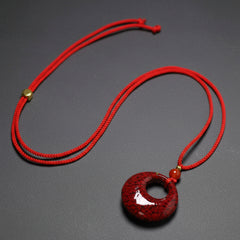 Red Sand Princess Knot Pendant Necklace - Unisex Beaded Charm for Good Luck & Professional Success