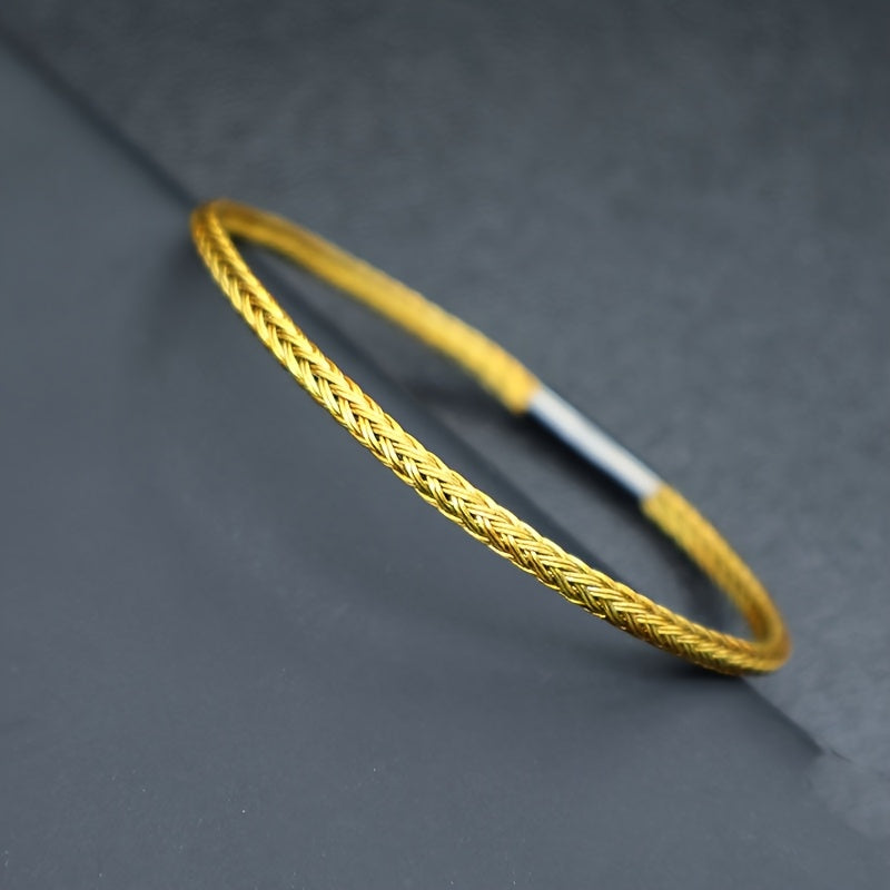 3mm Braided Stainless Steel Cable Bracelet - Minimalist Waterproof Design for Daily Protection & Energy Balance
