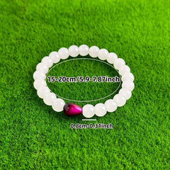 1pc Bohemian Elastic Bracelet - Gradient Stone White Stone for Calming Communication