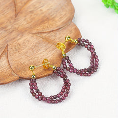 Garnet Grape Earrings - Natural Energy for Everyday Wear & Holiday Gifts