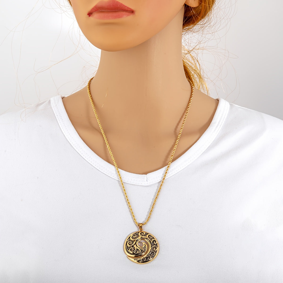 Men's Hip-Hop Black Hawaiian Totem Pendant Necklace - Enhance Spiritual Energy & Harmony