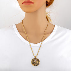 Men's Hip-Hop Black Hawaiian Totem Pendant Necklace - Enhance Spiritual Energy & Harmony