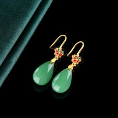 Green  Long Hook Earrings - Harmonious Energy for Daily & Vacation Wear