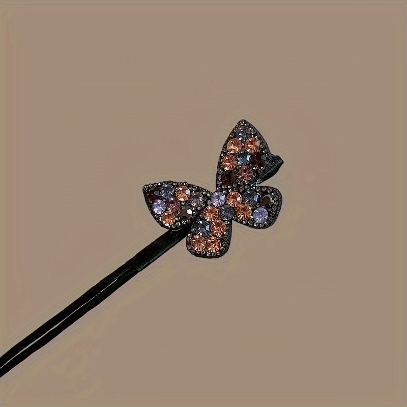 Sparkling Rhinestone Butterfly Hair Clip - Elegant Twist Design for Mind-Body-Spirit Balance