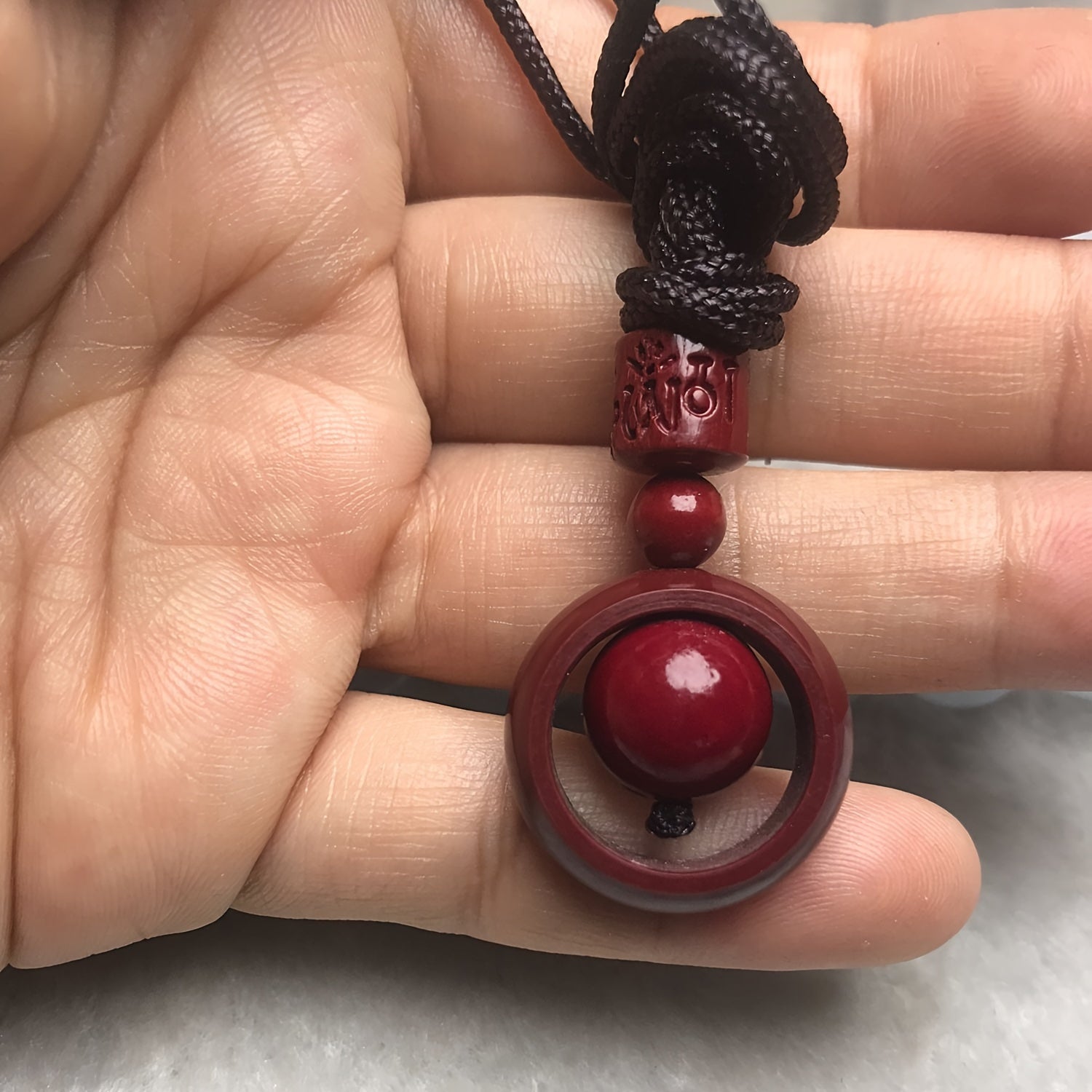 Cinnabar Pendant Chain - Boho Style Spiritual Charm for Prosperity & Good Fortune