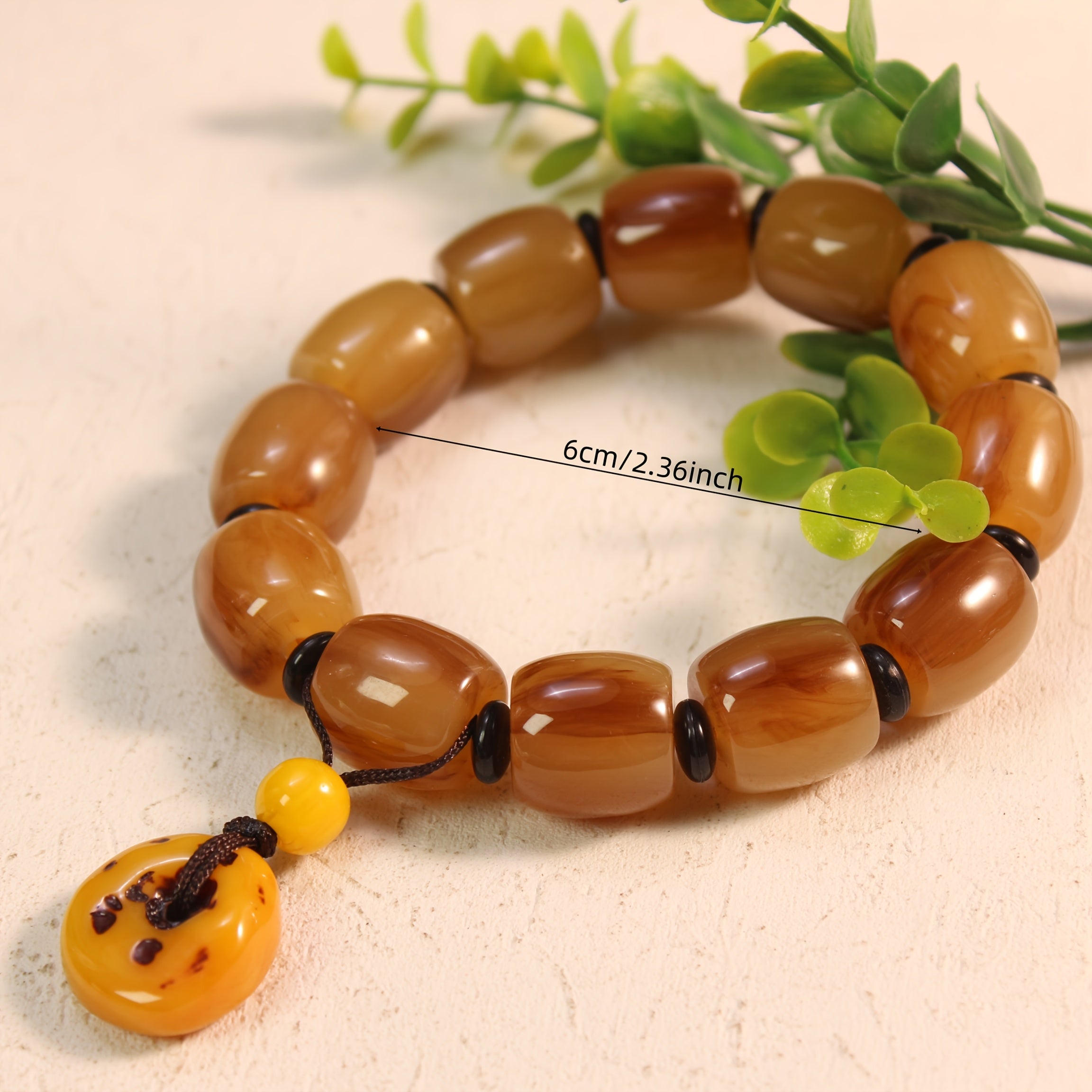 Men's Tibetan Yak Horn Prayer Bead Bracelet - Natural Stone Energy for Daily Wear & Festivals
