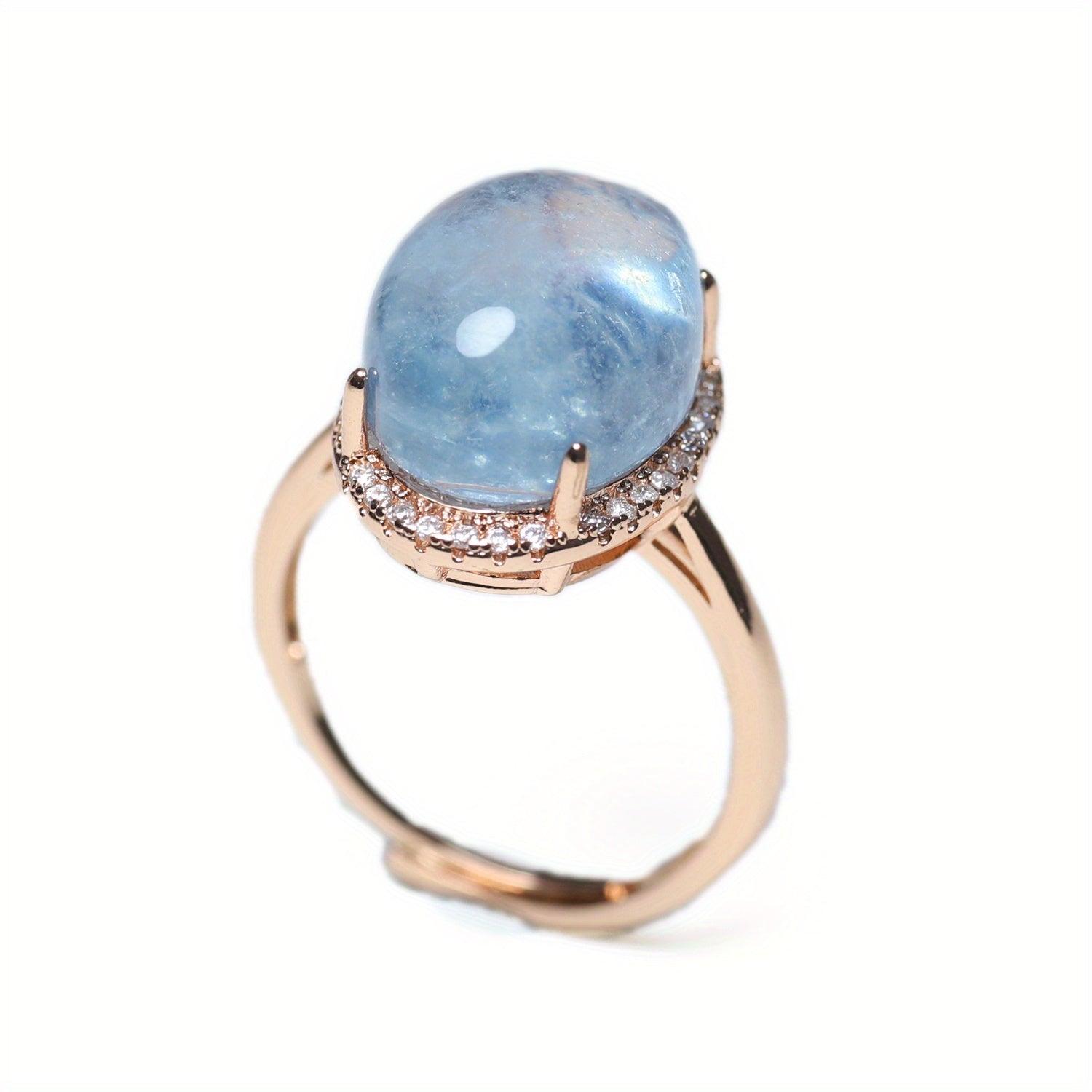 Elegant Oval-Cut Blue Sapphire Halo Ring for Spiritual Connection & Daily Wear