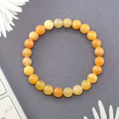 Boho Chic Natural Stone Bracelet - Vibrant Yellow & White Stones for Yoga & Holiday Gifts