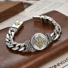 High-End Copper Fashion Bracelet - Rotatable Ethnic Retro Design for Spiritual Energy