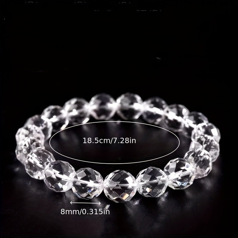 Elegant White Crystal Bead Bracelet - Pure & Cleansing Stone for Gifting and Home Decor