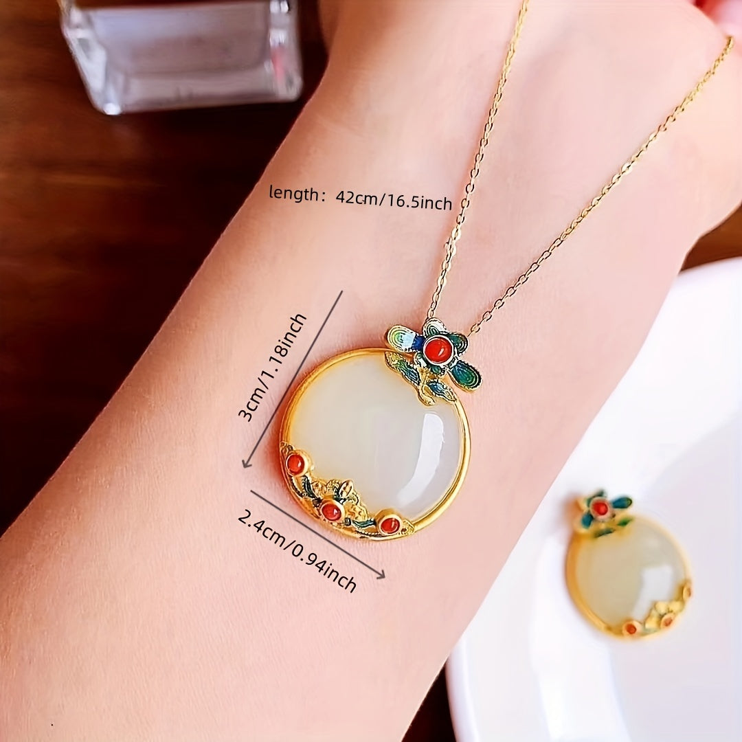 Burnt Blue Lotus Jade Pendant for Spiritual Enlightenment, Inner Peace, and Calm Energy