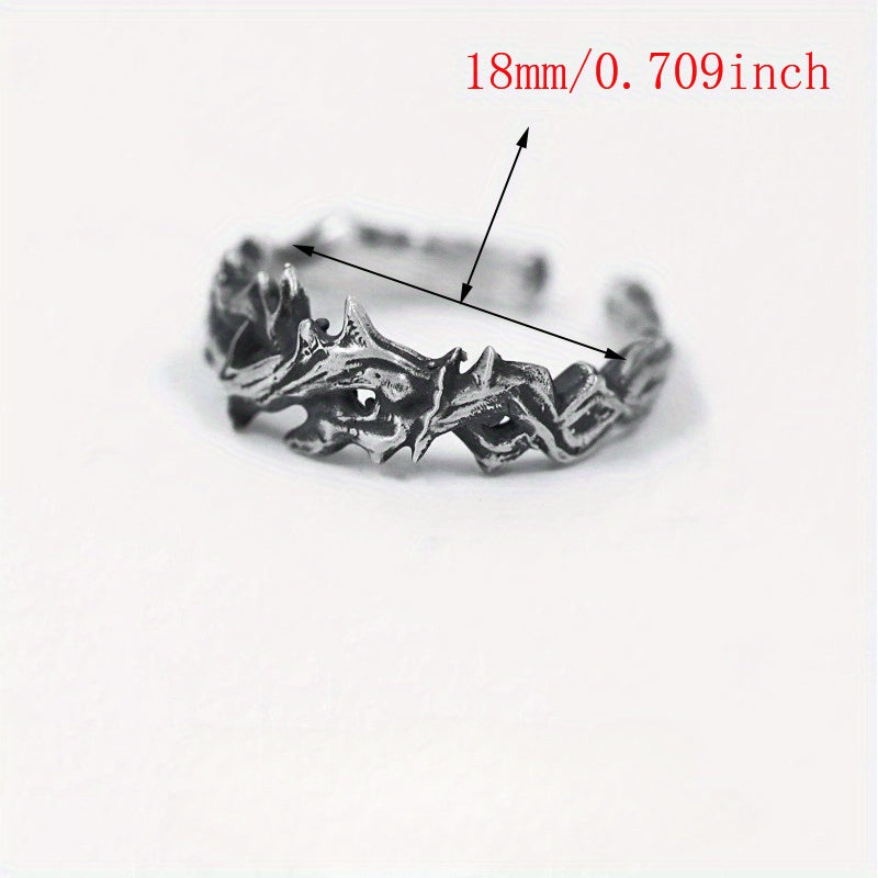 Vintage Gothic Thorn Design Zinc Alloy Ring — Spiritual Protection, Ancient Wisdom & Edgy Style Amulet