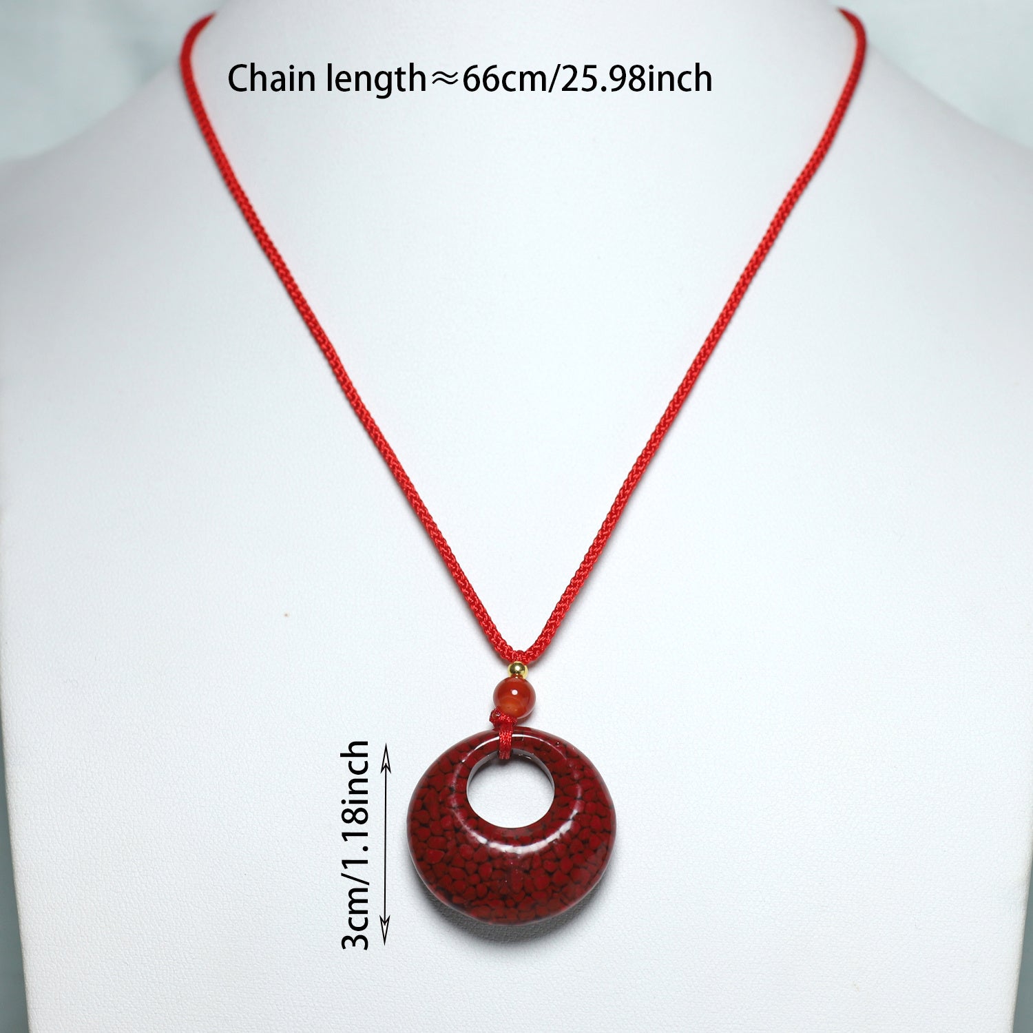 Red Sand Princess Knot Pendant Necklace - Unisex Beaded Charm for Good Luck & Professional Success