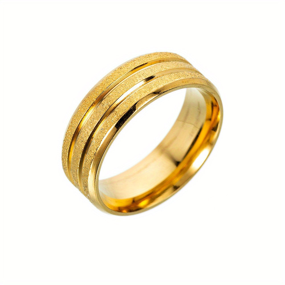 Elegant Minimalist Golden-Tone Ring - Auspicious Energy for Couples & Weddings