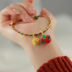Handwoven Multicolor Energy Bracelet with Hydrangea Flower Charm & Tassel – Vibrant Harmony, Positivity & Spiritual Uplift