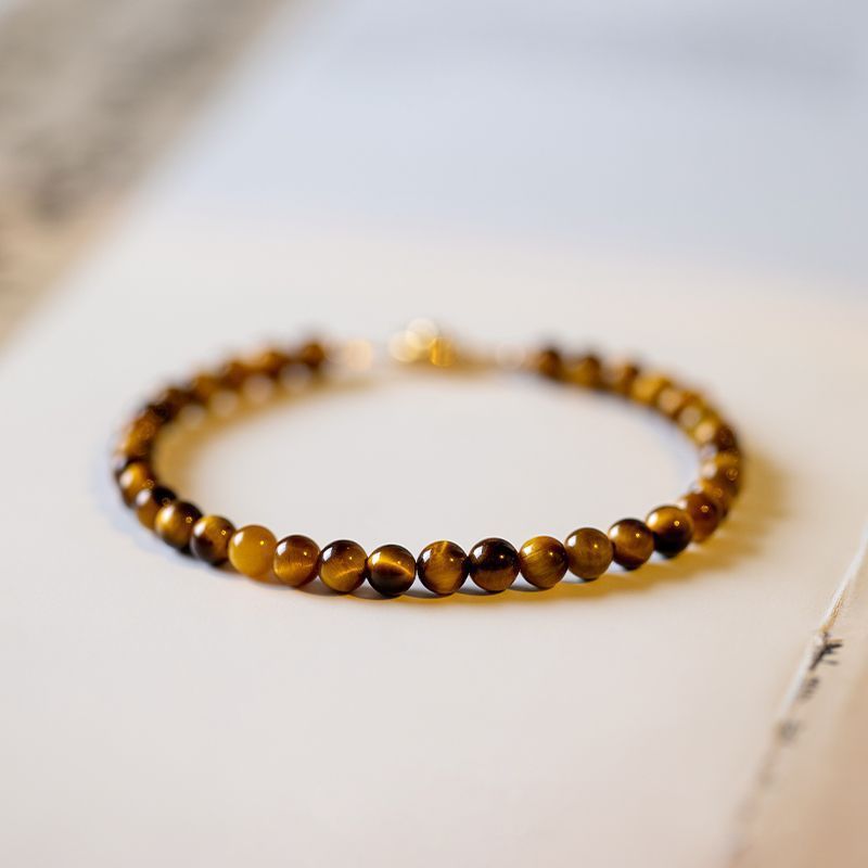 Synthetic Tiger's Eye Bracelet - Brown & Gold-Brown Striated Beads for Everyday Elegance & Energy Balance