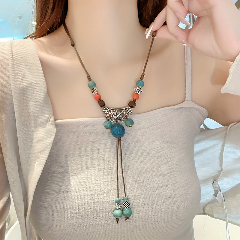 Colorful Boho Beaded Necklace with Spiritual Energy for Daily Wear and Party Occasions