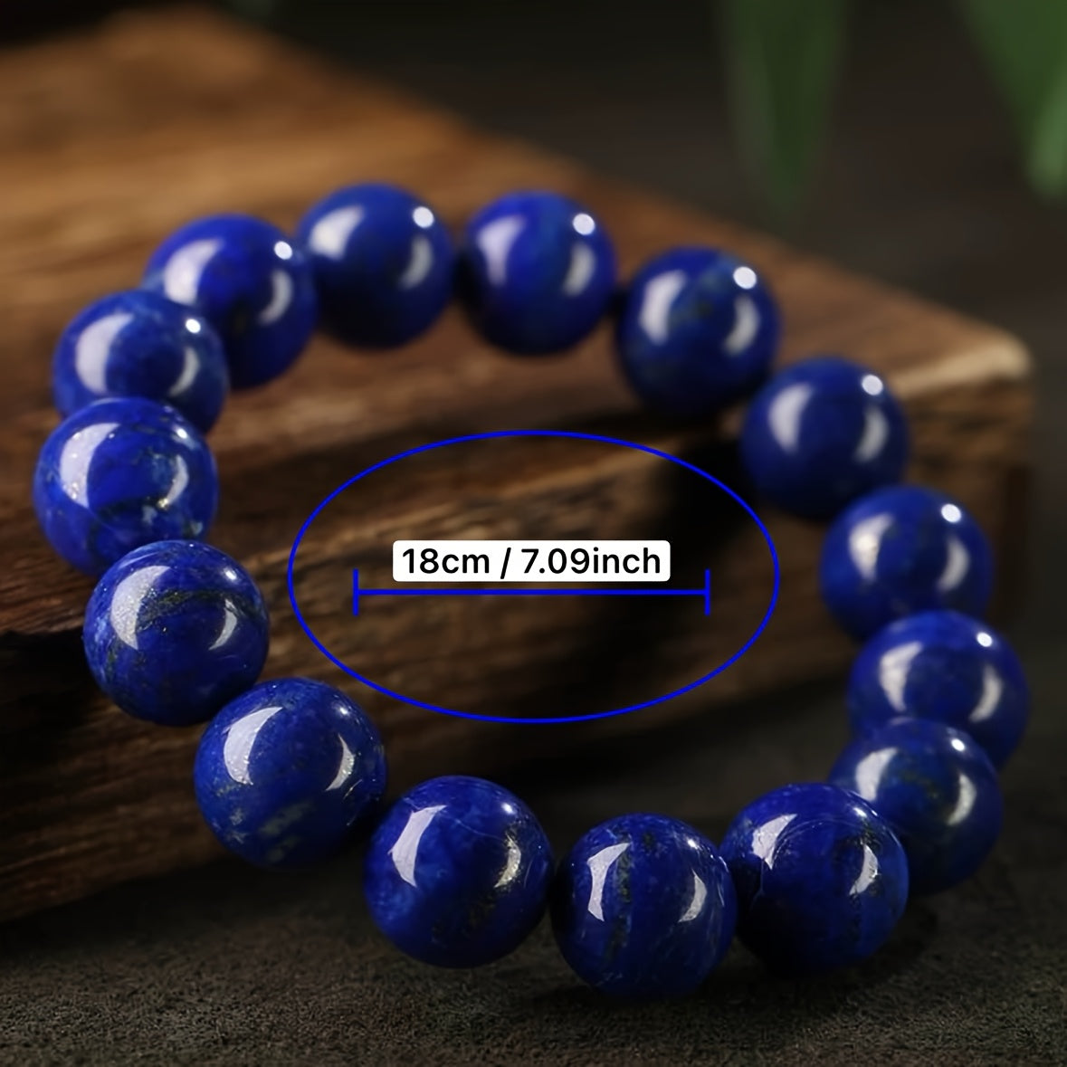 12mm/14mm Lapis Lazuli Bracelet Ethnic Style Glossy Blue Spherical Charms Daily Wear Gifts