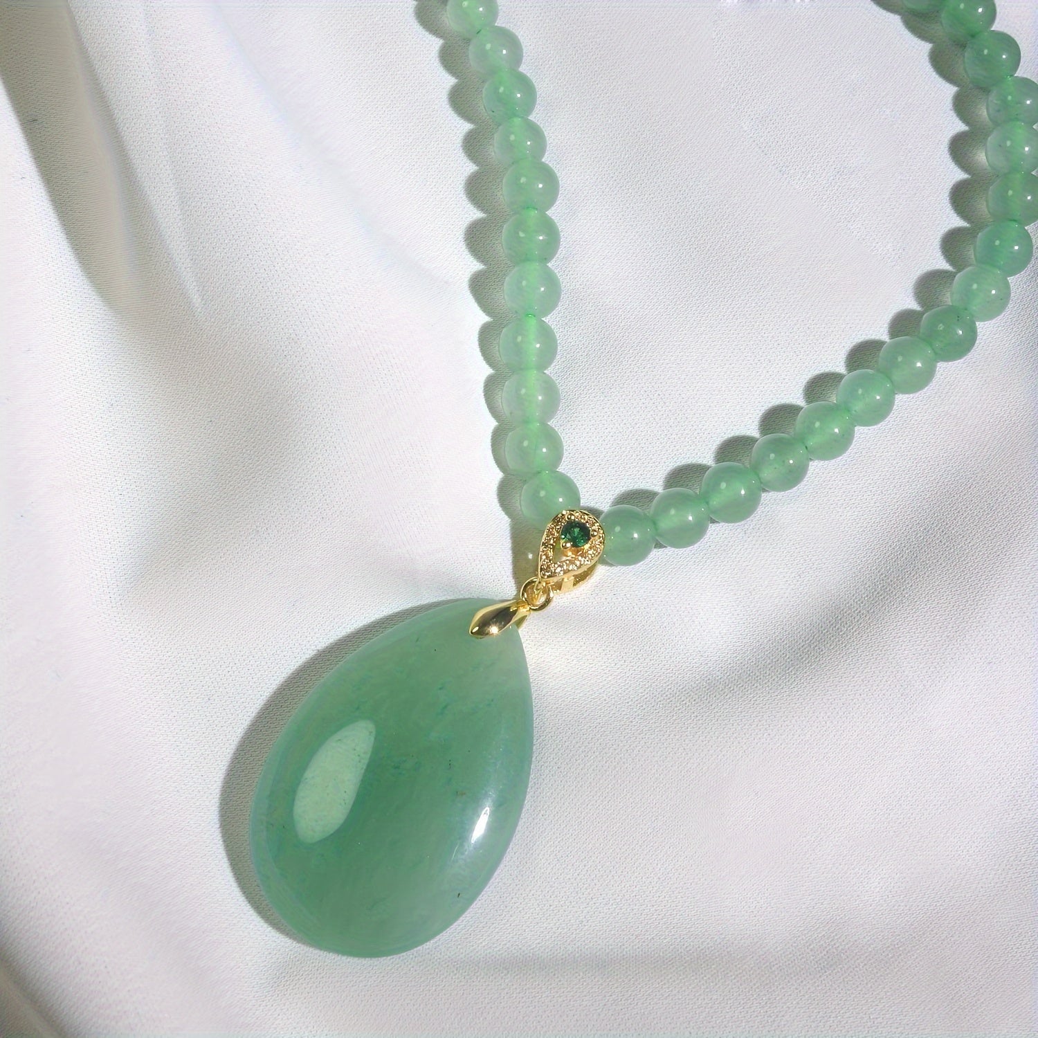 Elegant Luxury Natural Stone Pendant Necklace - No Plating for Harmony & Protection