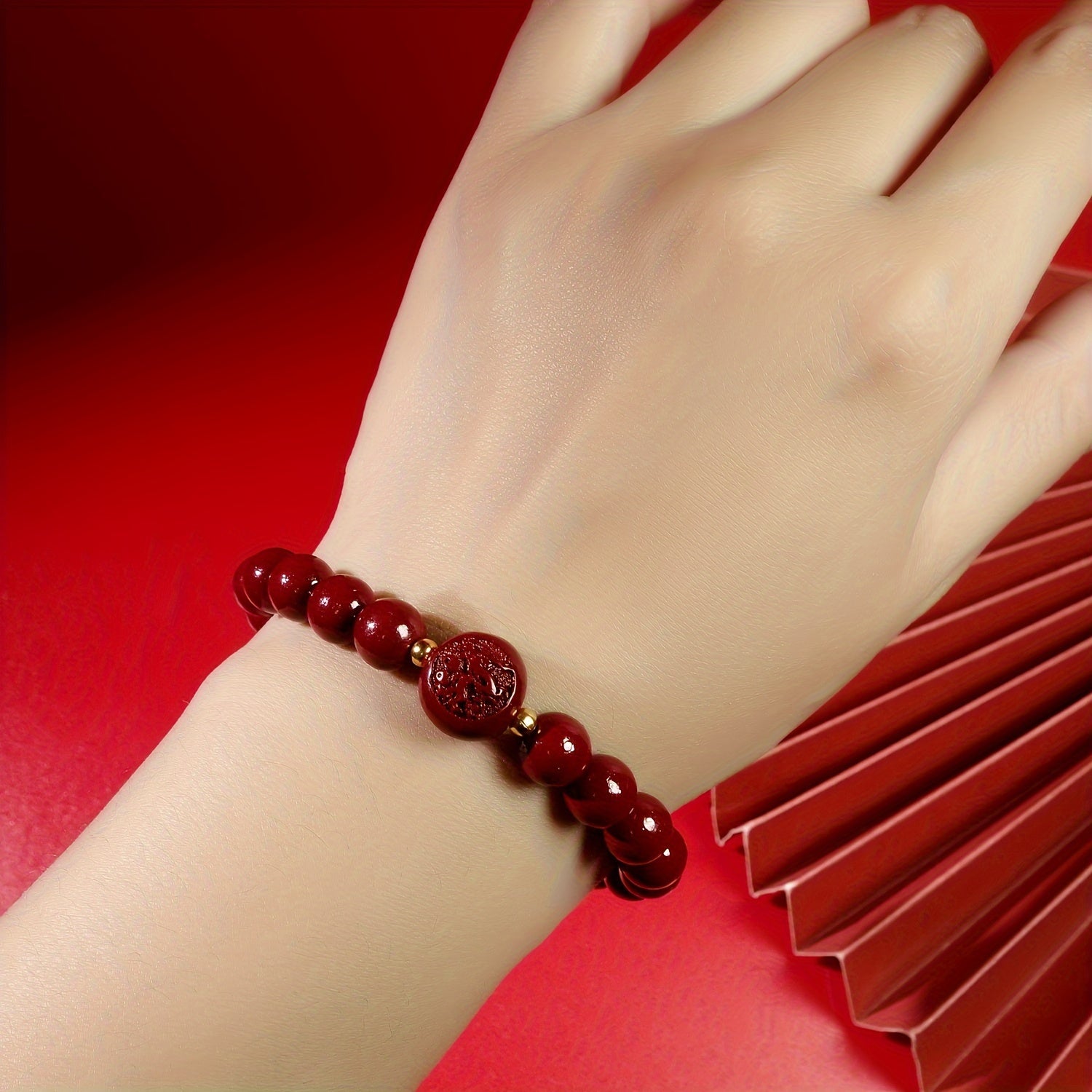 Dragon Cinnabar Bracelet - Unisex Couple Beaded Jewelry for Protection & Strength