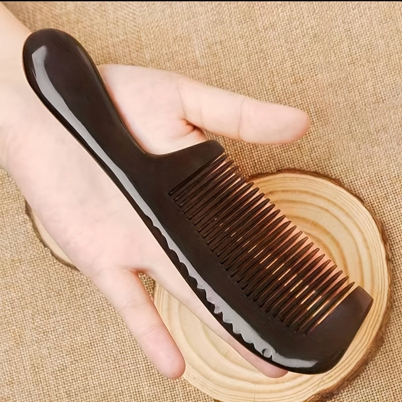 Premium Ox Horn Massage Brush - Scalp-Soothing Meridian Therapy for All Hair Types