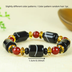 9-Eye Agate Pendant Necklace for Men, Protective Tibetan Dzi Bead Jewelry, Spiritual Gifts for Strength and Grounding