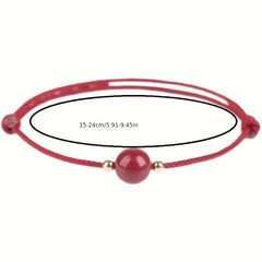 Women's Adjustable Red Rope Anklet  Hand-Woven Good Luck Charm with Beads  One-Size-Fits-Most  Spiritual Harmony Jewelry for Daily & Formal Wear