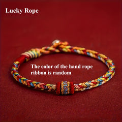Hand-Woven Bohemian Friendship Bracelet - Red Accents for Good Luck & Protection, Adjustable Clasp for Daily Wear & Special Occasions