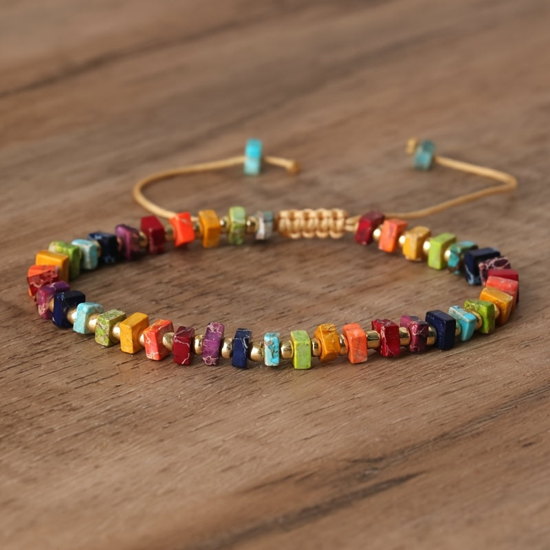 Emperor Stone Square Woven Bracelet - Vibrant Energy & Versatile Style