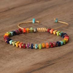 Emperor Stone Square Woven Bracelet - Vibrant Energy & Versatile Style