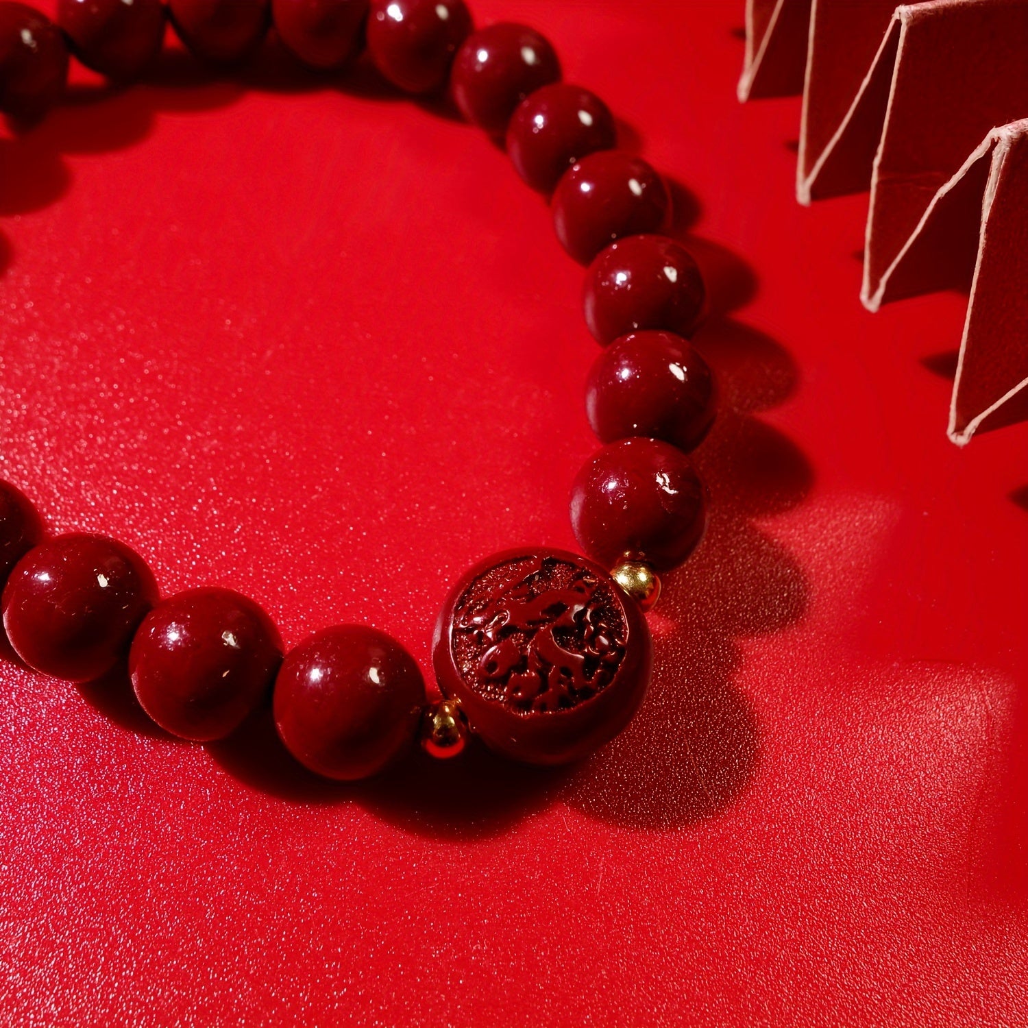 Dragon Cinnabar Bracelet - Unisex Couple Beaded Jewelry for Protection & Strength
