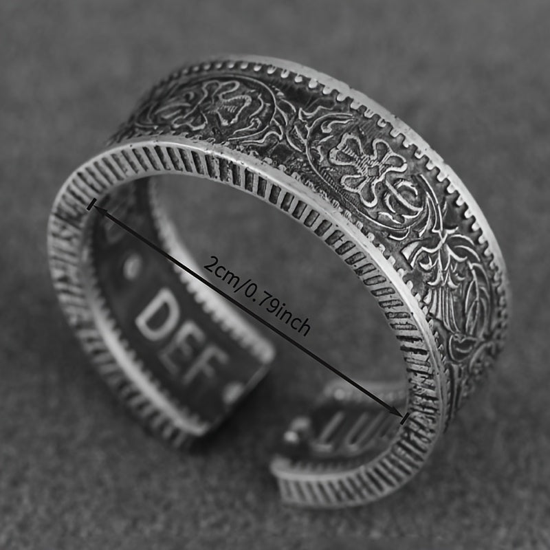 Vintage Open Cuff Rings with "Good Luck" Engraving - Copper & 925 Silver Plating for Daily Wear & Spiritual Energy