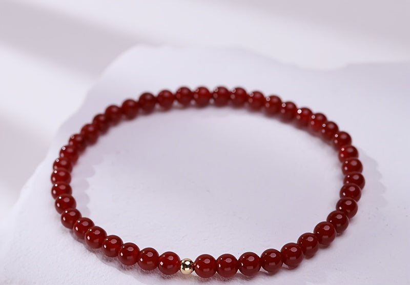 Deep Red Carnelian Bead Necklace - Elegant Energy for Harmony & Prosperity